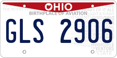 OH license plate GLS2906