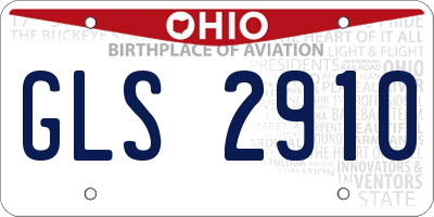 OH license plate GLS2910