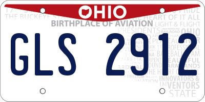 OH license plate GLS2912