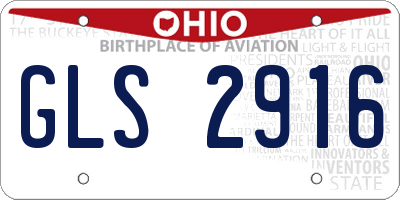 OH license plate GLS2916