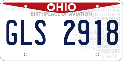 OH license plate GLS2918