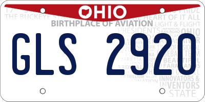 OH license plate GLS2920