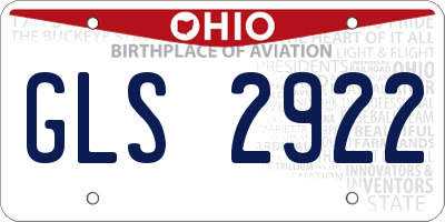 OH license plate GLS2922