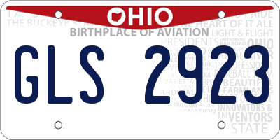 OH license plate GLS2923