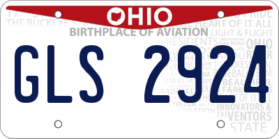 OH license plate GLS2924