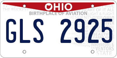 OH license plate GLS2925