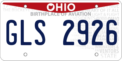 OH license plate GLS2926