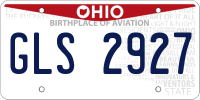 OH license plate GLS2927
