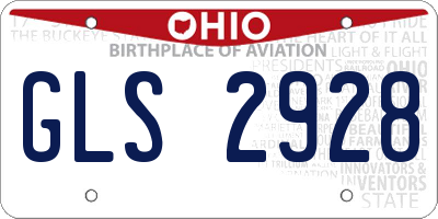 OH license plate GLS2928
