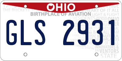 OH license plate GLS2931