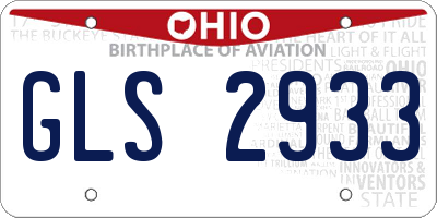 OH license plate GLS2933