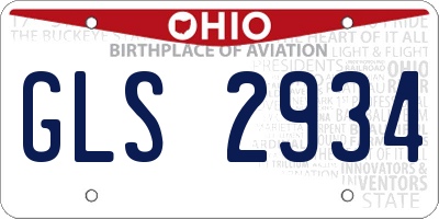 OH license plate GLS2934