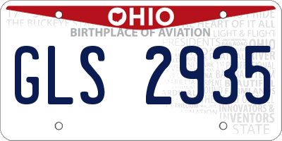 OH license plate GLS2935
