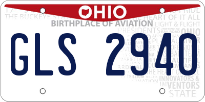 OH license plate GLS2940
