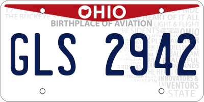OH license plate GLS2942