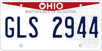 OH license plate GLS2944