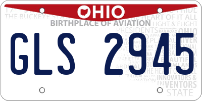 OH license plate GLS2945