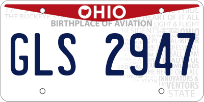 OH license plate GLS2947