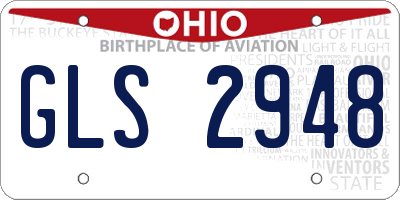 OH license plate GLS2948