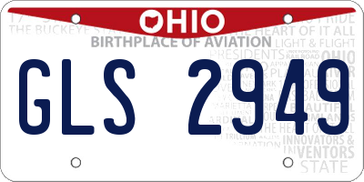 OH license plate GLS2949