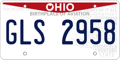 OH license plate GLS2958