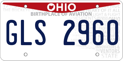 OH license plate GLS2960