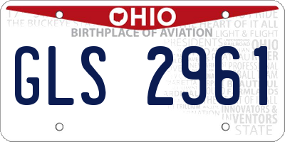 OH license plate GLS2961