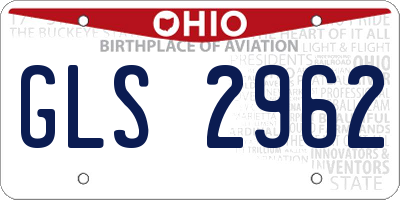 OH license plate GLS2962