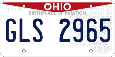 OH license plate GLS2965