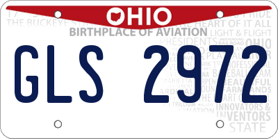 OH license plate GLS2972