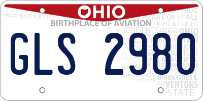 OH license plate GLS2980