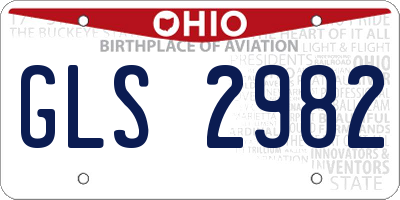 OH license plate GLS2982