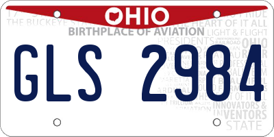 OH license plate GLS2984