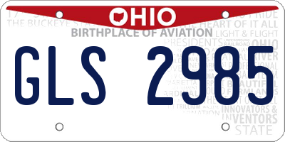 OH license plate GLS2985