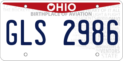 OH license plate GLS2986