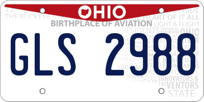 OH license plate GLS2988