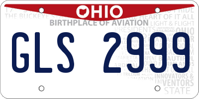 OH license plate GLS2999
