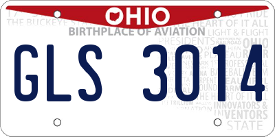 OH license plate GLS3014