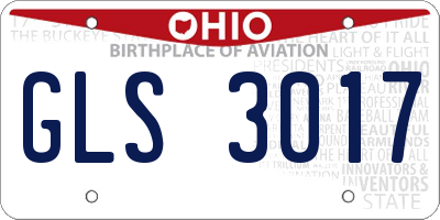 OH license plate GLS3017