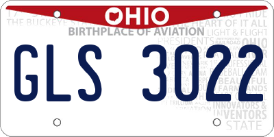 OH license plate GLS3022