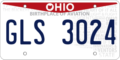 OH license plate GLS3024