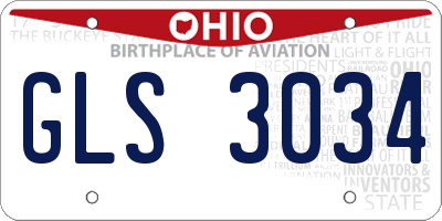 OH license plate GLS3034