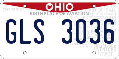 OH license plate GLS3036