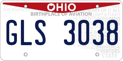 OH license plate GLS3038