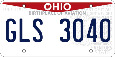 OH license plate GLS3040