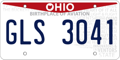 OH license plate GLS3041