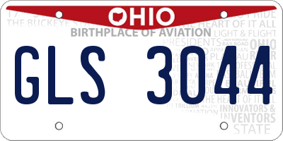 OH license plate GLS3044