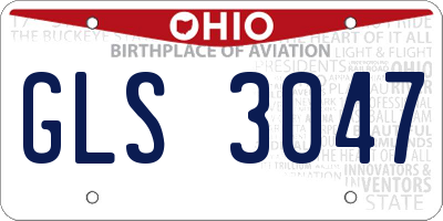 OH license plate GLS3047