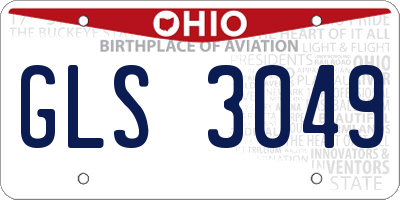 OH license plate GLS3049