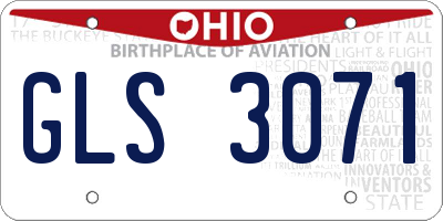 OH license plate GLS3071